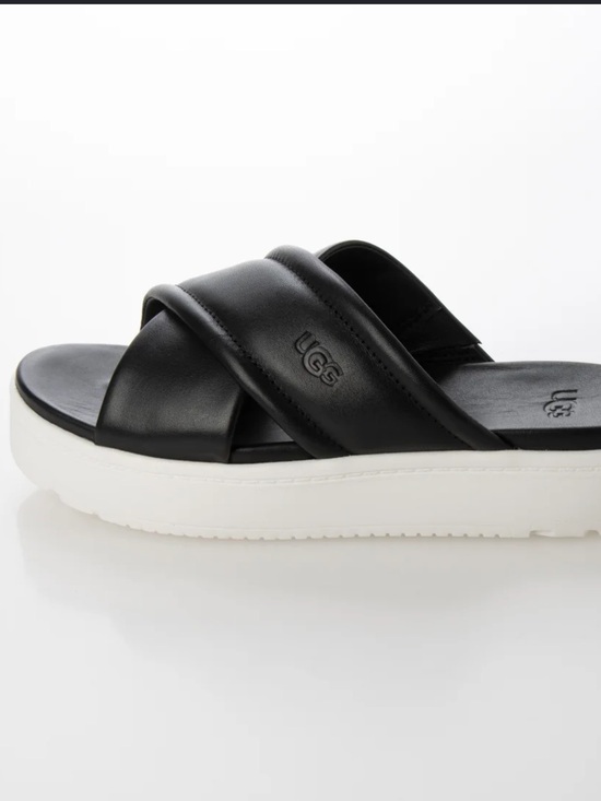 UGG Shoes - UGG Zayne Crossband Slide in Black and White Platform Size 10
